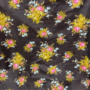 1970s Vintage Floral Fabric, by the yard, NOS